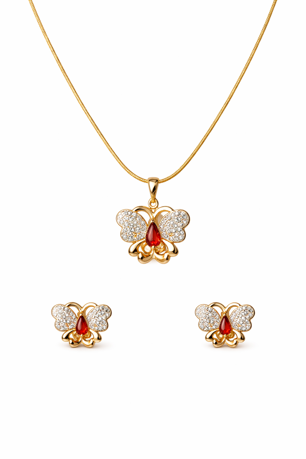 Ilanja Ruby Flutter Necklace set