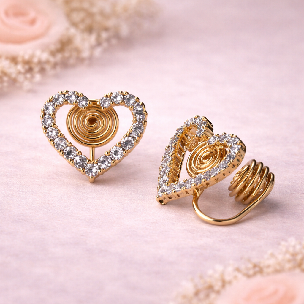 Ilanja Sparkle Heart Studs