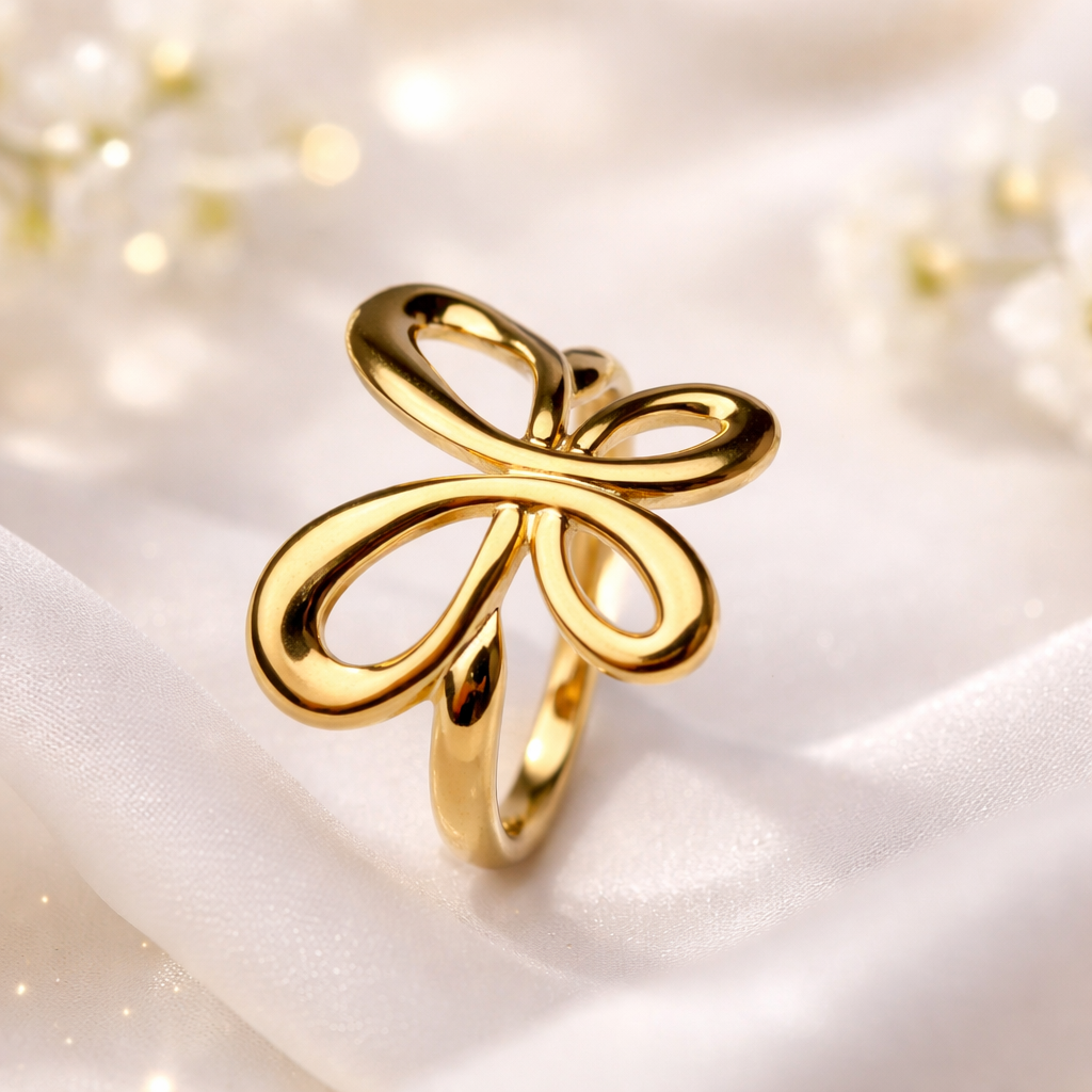 Ilanja Golden Infinity Bow Ring