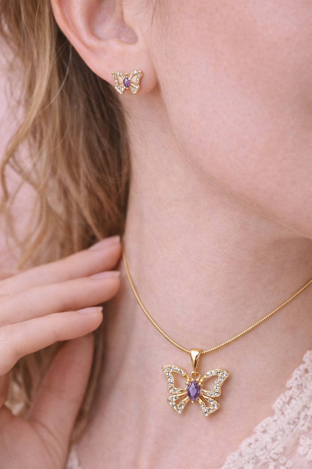 Ilanja Amethyst Butterfly Set