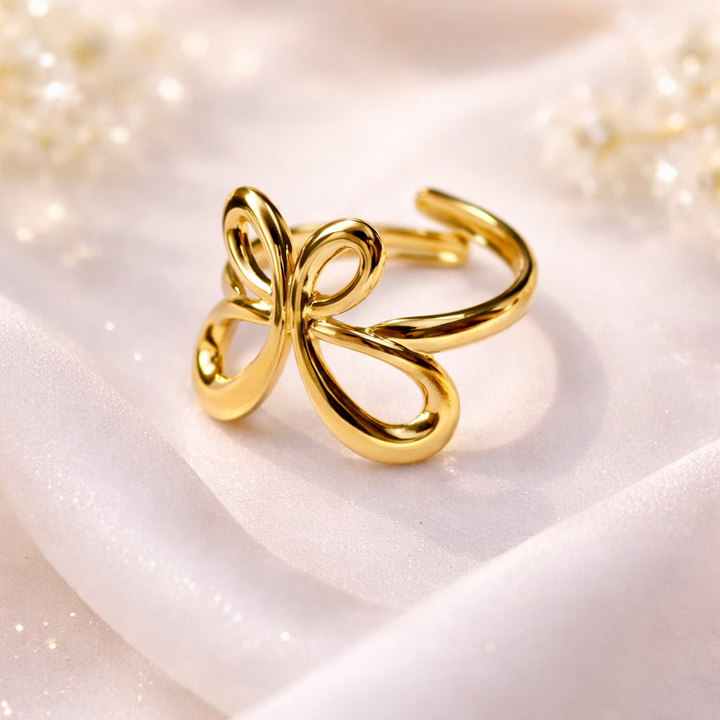 Ilanja Golden Infinity Bow Ring
