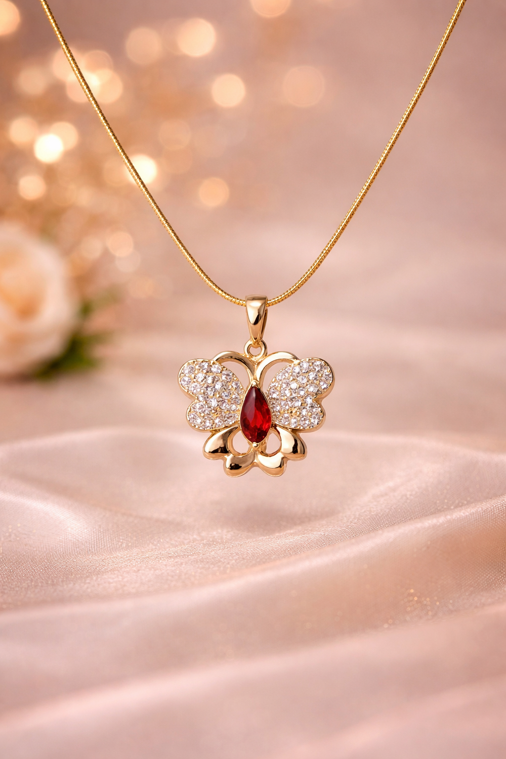 Ilanja Ruby Flutter Necklace set